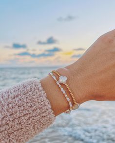 Wanderlust beaded bracelet – Coastal Beads by Rebecca Jewelry Stack, Small Bead Bracelet, Dainty Chain Necklace, Bracelet Size Chart, Small Necklace, Clover Charm, Customized Jewelry, Bracelet Ideas, Stacked Jewelry