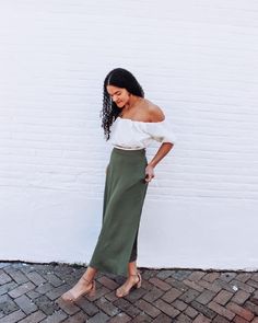 Shop our Casablanca Midi Skirt now at rebeccaolivia.com Green Relaxed Maxi Skirt For Spring, Green Relaxed Fit Maxi Skirt For Spring, Chic Olive Bottoms For Spring, Versatile Midi Maxi Skirt For Spring, Versatile Midi Skirt For Spring, Green Midi Skirt For Work, Green Midi Skirt For Workwear, Green Relaxed Skirt For Work, Green Relaxed Fit Skirt For Work