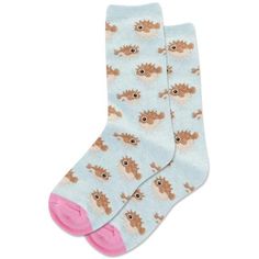 Hot Sox Kids Pufferfish Crew Socks Size: S/M.  Color: Green.  Gender: male. Cute Fun Socks, Green Wishlist, Cute Socks Outfit, Fun Fluffy Socks, Quirky Socks Aesthetic, Running Christmas, Kidcore Clothing, Silly Socks, Winter Novelty Cotton Socks