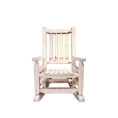 a white wooden rocking chair on a white background