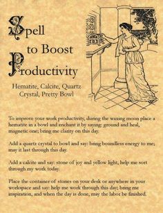 Spell to help productivity Book Of Shadows Pages, Under Your Spell, Wiccan Witch, Real Magic, Eclectic Witch, Witchcraft Spell Books