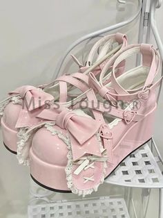 LBSFY - Summer Lovely Bow Strap Lolita Shoes for Women Sweet Bowtie Platform Mary Janes Woman Patent Leather Non-Slip Cute Flats 2024 Size 35=US 4＝Feet length 22.5cm Size 36=US 5＝Feet length 23cm Size 37=US 6 ＝Feet length 23.5cm Size 38=US 7＝Feet length 24cm Size 39=US 8＝Feet length 24.5cm Size 40=US 9＝Feet length 25cm Harajuku Style Heels For Spring, Summer Harajuku Round Toe Heels, Harajuku Style Closed Toe Summer Heels, Harajuku Style Heels For Summer Parties, Spring Harajuku Ankle Strap Heels, Summer Harajuku High Heels, Harajuku High Heels For Summer, Pink Kawaii Heels, Pink Harajuku Heels For Party