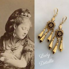 Fancy Victorian PENDULUM 1870s Earrings, Lady Detalle Sunburst Intaglio 16k Gold Late 19th Victorian Etruscan Historic Reproduction Earrings - Etsy Etsy Earrings, Dangle Drop Earrings, Drop Earrings, Gold