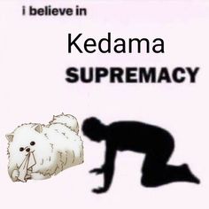 a white sign with a black silhouette of a sheep and the words i believe in keddama