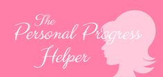 the personal progress helper logo with a silhouette of a woman's head on a pink background