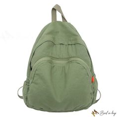 Bird in Bag - Schoolbag female college students design sense retro solid color canvas backpack junior high student shoulder bag Street Trends, Junior High, Canvas Backpack, Design Student, Retro Color, Sewing Thread, Bird In Bag, Green Bag, College Students