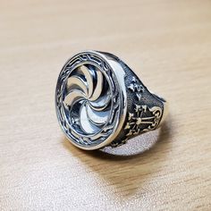 Sterling Silver Armenian Eternity Statement Ring Karma Blingz Symbolic Engraved Ring With Intricate Design, Symbolic Carved Ring, Symbolic Carved Round Ring, Symbolic Engraved Ring With Polished Finish, Eternity Sign, Armenian Culture, Viking Culture, National Symbols, Necklaces Silver