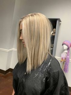 Blonde Inverted Bob Long, Long Lob Haircut Straight Fine Hair, A Line Bob Long, Slight Angled Bob, Blonde Long Bob Hairstyles, Blonde A Line, Long Aline Haircut, Longer Bob Haircut, Long A Line Haircut