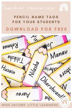 a pile of pencils with the text teacher resources for your students to use on them