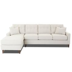 Ivory Sectional, Perfect Movie Night, Linen Sectional, Bleach White, Farmhouse Coastal, Large Sectional, Sectional Ottoman