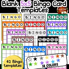 blank and big card templates for the printable game