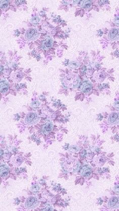 a purple and blue flower pattern on a white background