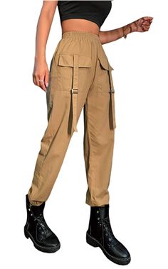 Drawstring-Waist Jogger Workout Cargo Pants With Pockets Pants With Drawstring, Joggers With Pockets, Safari Pants, Best Cargo Pants, Army Cargo Pants, Cargo Pants With Pockets, Cargo Pants For Women, Cargo Pants Outfits, Pe Teacher