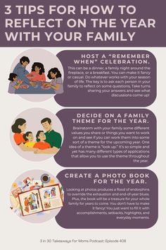 three tips for how to reflect on the year with your family info graphic by creative commons