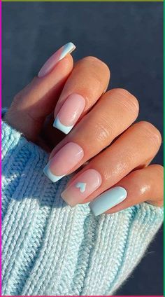 French Nails Light Blue. There are any references about French Nails Light Blue in here. you can look below. I hope this article about French Nails Light Blue can be useful for you. Please remember that this article is for reference purposes only. #french #nails #light #blue Short French Tip Nails, Cute Simple Nails, Simple Gel Nails, Classic Nails, Makijaż Smokey Eye, Short Acrylic Nails Designs, French Tip Nails, Short Acrylic Nails, Nail Arts