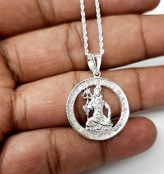 Lord Shiva mantra blessings silver Pendant Chain,Yoga Meditation Spiritual Shiva pendant necklace set,om namh Shiva pendant Hindu religious Mahadev Necklace, Silver Necklace With Coin Pendant For Meditation, Spiritual Silver Necklaces For Navratri, Silver Spiritual Necklaces For Navratri, Shiv Pendant For Men, Silver Amulet Necklaces For Puja, Shiv Pendants Gold, Lord Shiva Gold Pendent, Shiv Ji Pendant