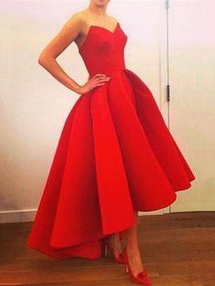 Asymmetrical Prom Dress, High Low Dress Formal, High Low Prom Dress, Short Graduation Dresses, High Low Prom Dresses, Prom Dresses 2015, Strapless Prom Dresses, Red Homecoming Dresses, Party Mode