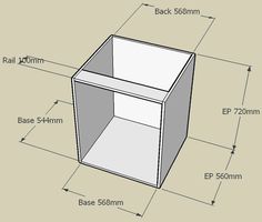 an image of a box with measurements for the top and bottom section, including base height