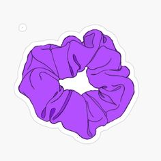 a purple scrunchy sticker on a white background with space for your text