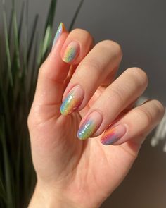 Stefanie ☀️ | Nail Art Inspo (@polished_yogi) • Instagram photos and videos Rainbow Tips, Jelly Nail, Color Burst, Nail Art Inspo