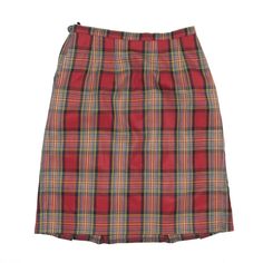 Pleated Mini Short Skirt Red Plaid Womens UK 8 Red Pleated Skirt, Pleated Skirt, Skirt, Red