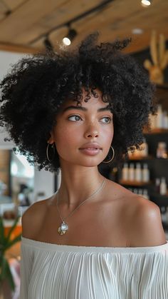 24 Must-Try Hair Colors for Afro-Textured Hair This Year | Lookosm Curly Afro Black Women, Afro Portrait, Black Women Afro, Curly Afro Hair, Women Afro, Natural Afro, Portrait Reference, Natural Curly Hair