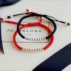 Rope Bracelets, Bracelets Etsy, Tibetan Bracelet, Diy Bracelets Tutorials, Sterling Silver Bead Bracelet, Red Rope, Lucky Bracelet, Silver Bead Bracelet, Handmade Bangles