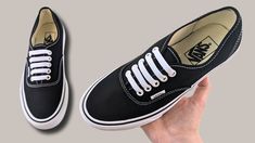 HOW TO BAR LACE VANS AUTHENTIC | Authentic Vans Lacing How To Tie Laces, Vans Old School, Tie Shoelaces, Shoes Lace