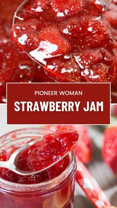 Pioneer Woman Strawberry Jam Old Fashion Strawberry Jam Recipe, Pioneer Woman Strawberry Jam, Homemade Strawberry Jam Canning, Surejell Strawberry Jam Recipe, Simple Strawberry Jam Recipe, Strawberry Freezer Jam Recipe No Pectin, Easy Freezer Jam Strawberries, Strawberry Jam Recipe Canning With Pectin, Cooked Strawberry Jam