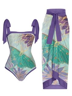 Cute Swim Suits, Wrap Bathing Suit, Printed Beach Dresses, Pool Fashion, Church Dress