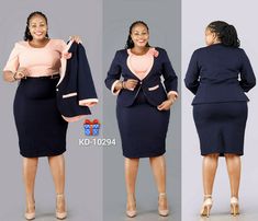 Beautiful set of skirt and blouse, really love this set as it cane be use for party, church, picnic and eventually any occasion you want to stand shoulder high. this material do not stretch but it is true to size. skirt is long and comes with belt. Church Picnic, Dress Blazer, Corporate Dress, Business Skirt, Navy Blue Skirt, Color Block Dress, Skirt Suit Set, Blazer Set, Block Dress