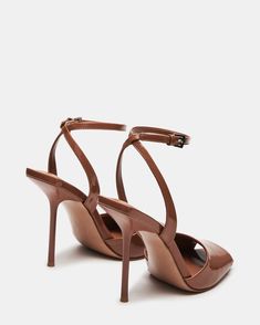 LILAC Camel Patent Square-Toe Strappy Heel | Women's Heels – Steve Madden Closed Toed Heels, Lilac Heels, Preppy Luxury, Modern Preppy, Neutral Heels, Elegant Heels, Fashion Goals, Fresh Shoes, Chic Shoes