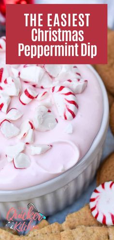 Candy cane dip tastes just like peppermint cheesecake but is so much easier to make! Everyone will love dunking their favorite dippers into this fluffy, minty dessert dip! Make this easy sweet treat from thequickerkitchen.com Christmas Fluff Dip, Christmas Cheesecake Dip, Cheesecake Dip Easy, Peppermint Dip, Christmas Tree Dip, Christmas Fluff, Easy Yummy Dips, Peppermint Cheesecake Dip, Fluff Dip