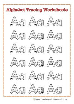 an alphabet worksheet with the letters and numbers to be used in this activity