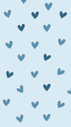 blue hearts on a light blue background