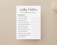 a printable wedding wishes card next to a white flower on a beige tablecloth