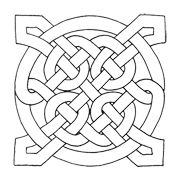 an image of a celtic knot in the shape of a square, with two intertwineds