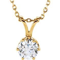 Round Diamond Solitaire Pendant Necklace 14K Yellow Gold (0.4 Ct,K Color,Vvs2 Clarity) GIA Certified Round Diamond Pendant, Diamond Solitaire Pendant, Dainty Diamond Necklace, Solitaire Pendant Necklace, Diamond Solitaire Necklace, Solitaire Necklaces, Diamond Chain, Solitaire Pendant, Classic Jewelry