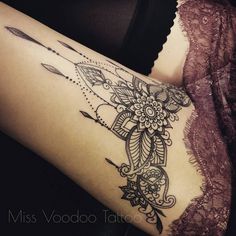 the back of a woman's leg with tattoos on it and an instagram