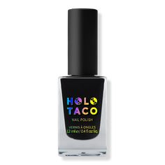 Crme Nail Polish - CREME NAIL POLISH ONE-COAT BLACKFeaturesUltra-dark black polish with a creme formulaFull coverage in 2 to 3 coatsIncludes a medium-width rounded crme brush10-freeFormulated WithoutFormaldehyde, toluene, DPB (dibutyl phthalate), formaldehyde resin, camphor, ethyl tosylamide, xylene, triphenyl phosphate, MIT (methylisothiazolinone) and parabens - Crme Nail Polish Holo Taco, Black Polish, Ulta Beauty, High Tea, Beauty Nails, Dark Black, Black Coat, Makeup Nails, Beauty Women