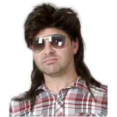 PRICES MAY VARY. Wig Type : Mutllet wig for men , every redneck 80's Party needs Mens Mullet Wigs! About this wig: High quality heat resistant synthetic fiber wigs, which is very suitable for long term use, no skin allergies. Ready to wesr - Pre styled upon arrival simply open and shake the wig out for a full free flow look. Occasion : This costume is great for all parties - 80s disco - halloween - christmas - office party - rock concert - punk show - heavy metal - mullet america look. Adjustabl Guys 80s Costume, Men's Mullet, Mullet Wigs, Mens Mullet, 80s Costumes, Wigs For Men, Brown Cosplay, Rocker Hair, Mullet Wig