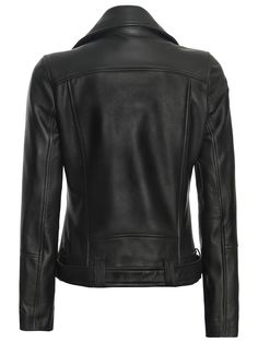 Rev up your fashion game with the Womens Black Leather Jacket. This iconic piece seamlessly embodies the timeless allure of a biker jacket, featuring an edgy asymmetrical zipper design. Crafted with meticulous attention to detail, the black leather exterior exudes both sophistication and moto-inspired attitude. Whether you're hitting the open road on your bike or exploring the urban streets, this jacket effortlessly merges style and function. Embrace your inner biker with this statement-making p Black Biker Jacket With Metal Zipper For Winter, Winter Biker Jacket With Asymmetrical Zip, Winter Leather Jacket With Asymmetrical Zip, Chic Winter Biker Jacket With Asymmetrical Zip, Asymmetrical Zip Leather Jacket For Work, Classic Biker Jacket With Asymmetrical Zip For Fall, Asymmetrical Zip Leather Jacket For Biker Events, Classic Fall Biker Jacket With Asymmetrical Zip, Chic Black Biker Jacket For Biker Events