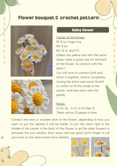 the instructions for crochet flower bouquets