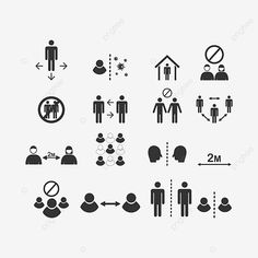 an image of people icons and signs on a white background, icon, symbol, sign png and psd