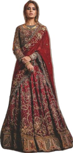 Red Kundan Lehenga With Dupatta, Red Semi-stitched Kundan Gown, Red Semi-stitched Kundan Choli, Red Anarkali Floor-length Lehenga, Red Floor-length Lehenga With Dupatta, Semi-stitched Red Kundan Choli, Floor-length Red Lehenga With Dupatta, Red Lehenga With Dabka Work, Red Lehenga With Dabka Work In Traditional Drape