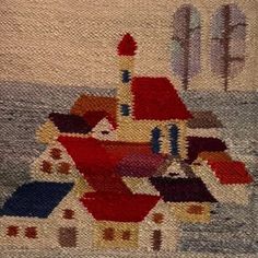 an image of a painting with houses on it