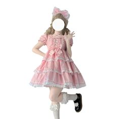 PRICES MAY VARY. Gothic Lolita Fashion Dress Teen Girls Kawaii Victorian Removeable Sleeve Vinage Tie Neck Ruffled Short Dresses with Bow Goth Anime Fancy Princess Party Cosplay Costume Maid Outfit with Hair Accessories Features : Short Puff Sleeve or Cute Detachable Flare Sleeve , Halter Style and Square Collar, Multi Layer Lace Ruffled Skirt Hem ， High Waist Pleated with Detachable Bowknot, Above The Knee Length, Bubble Skirts, Puffy Ruffles Skirt with Huge Circumference, You Can Add An Pettic Cute Summer Fashion, Lotia Fashion, Kawaii Dress To Impress, Yume Kawaii Fashion, Bubble Skirts, Cupcake Costume, Goth Anime, Ruffles Skirt, Pastel Pink Dress