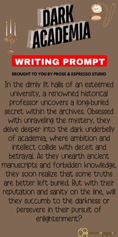 the dark academy writing prompt page