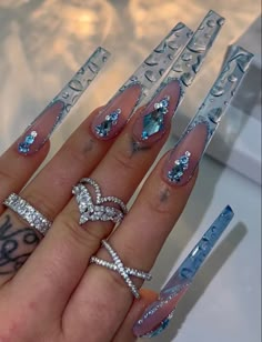 Stilleto Nails Designs, Valentines Day Nail, Fantasy Nails, Drip Nails, Beauty Nails Design, Stylish Nails Designs, Nails Design With Rhinestones, Long Square Acrylic Nails