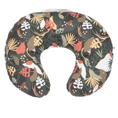 an image of a neck pillow that is made out of various types of flowers and leaves